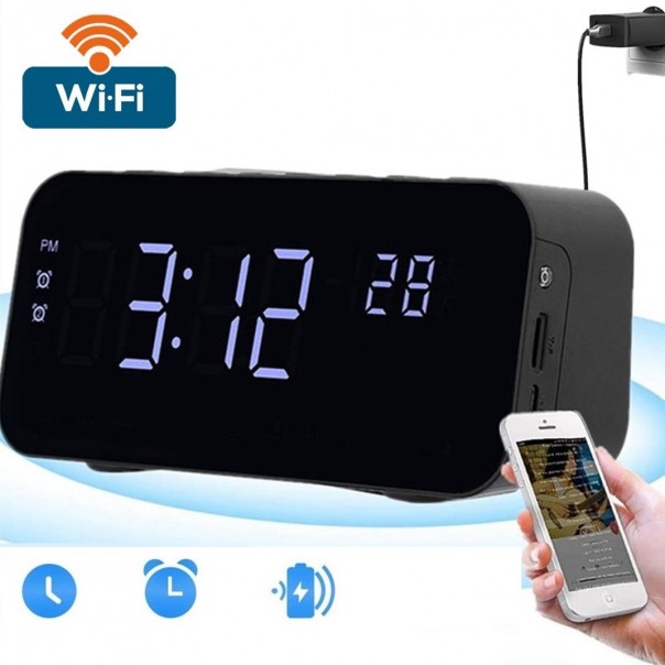 Camera đồng hồ để bàn HS01 wifi Full HD giám sát từ xa